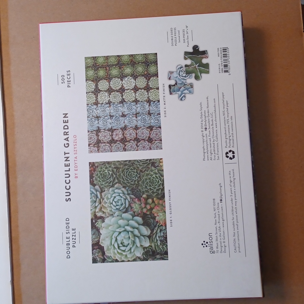 🧩 Succulent Garden Double sided 500 piece puzzle - Picture 2 of 6